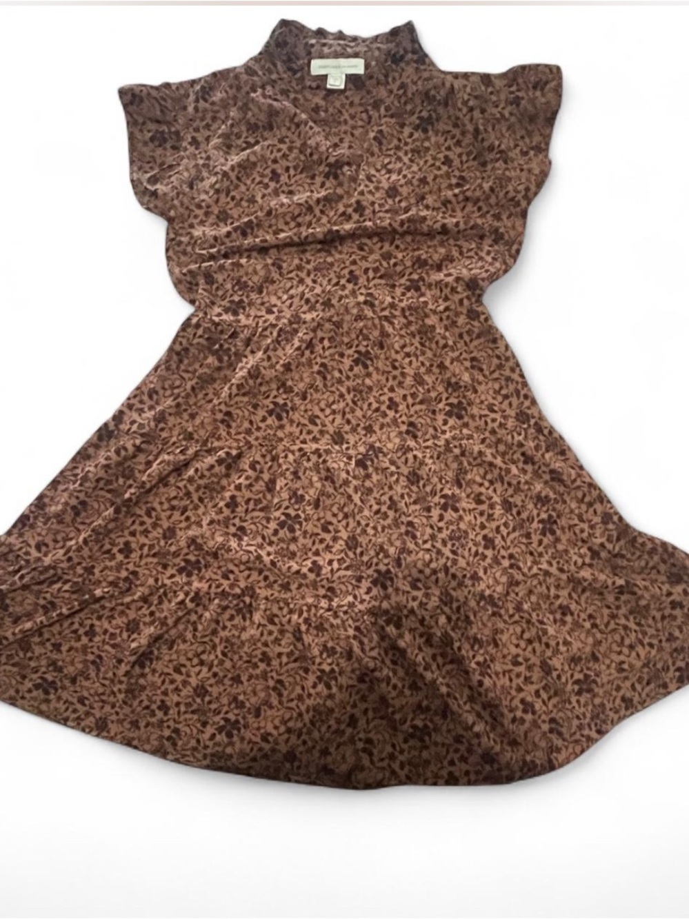 Monteau Brown Floral V-Neck Dress